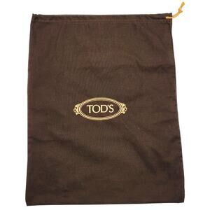 Tod’s Chocolate Brown Drawstring Shoe Purse Bag Dust Bag Storage Minimalist